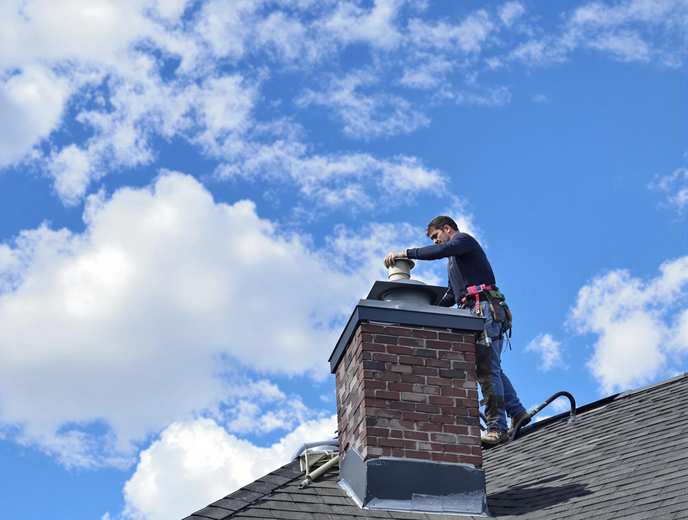 Woonsocket Chimney Sweep installing a sturdy chimney cap in Woonsocket, RI