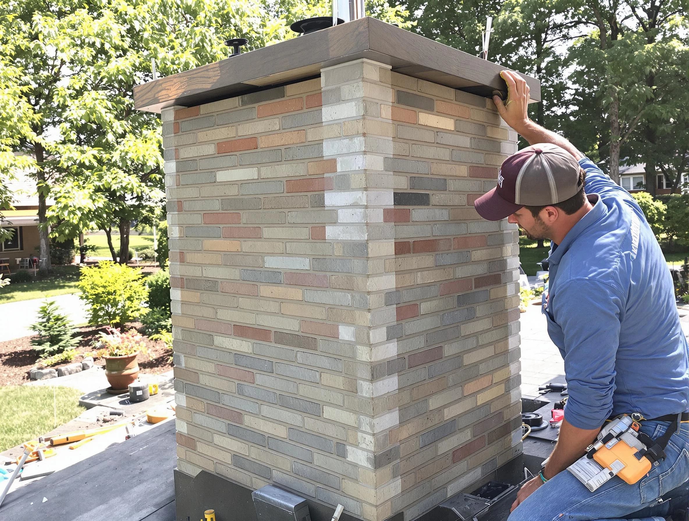 Woonsocket Chimney Sweep completing a modern chimney remodel in Woonsocket, RI