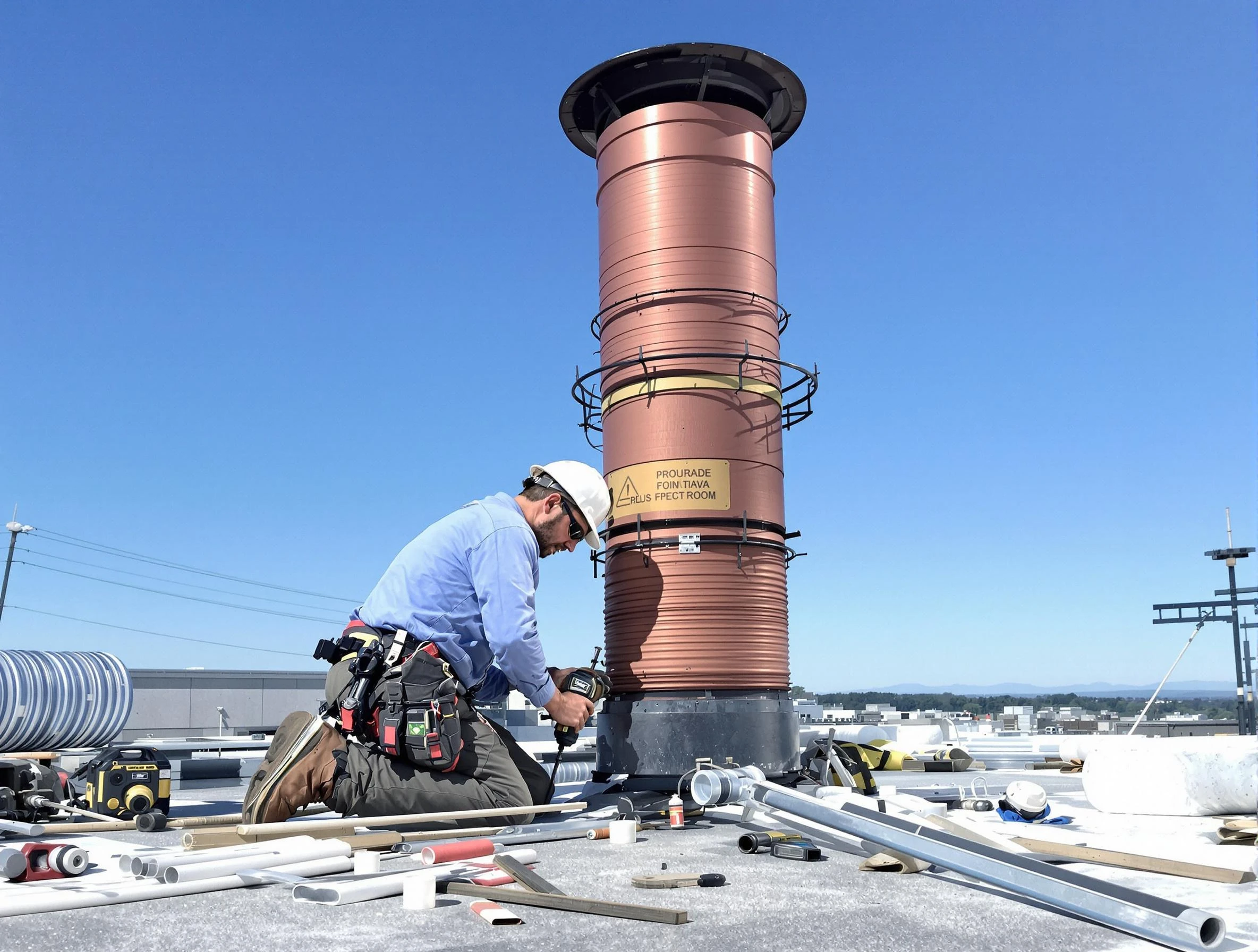 Installed chimney liner by Woonsocket Chimney Sweep in Woonsocket, RI