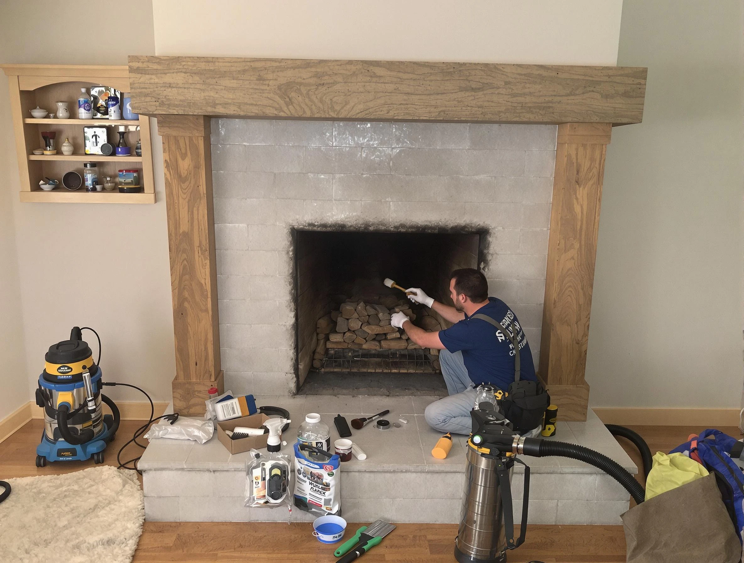Detailed creosote removal process by Woonsocket Chimney Sweep in Woonsocket, RI