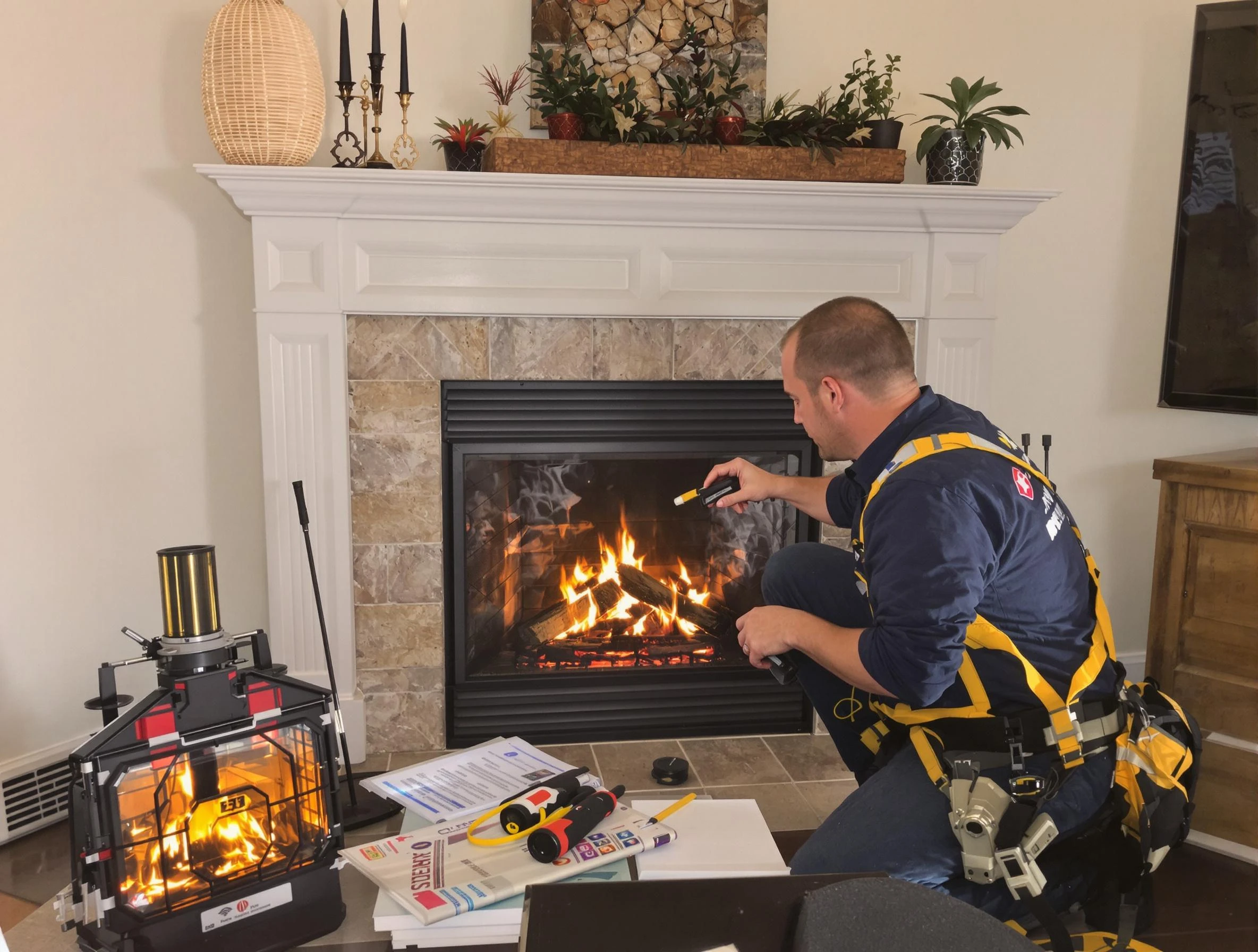Safety-focused fireplace inspection by Woonsocket Chimney Sweep in Woonsocket, RI