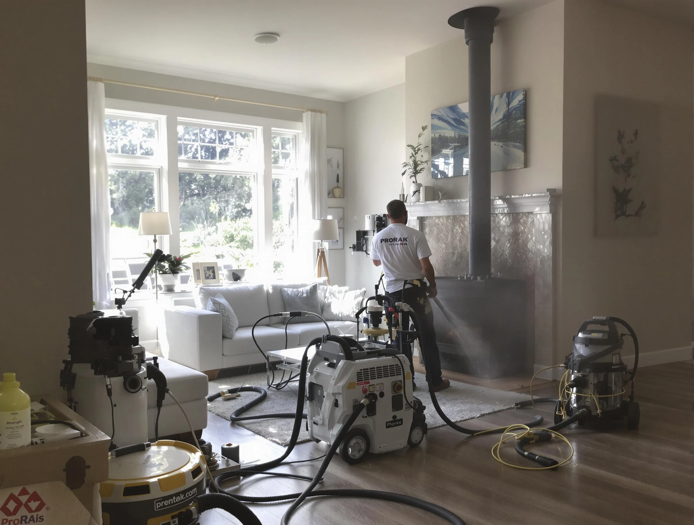 Soot removal service by Woonsocket Chimney Sweep for a fireplace in Woonsocket, RI